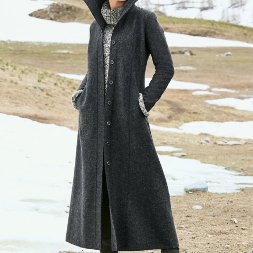 Long felted alpaca wool Peruvian Connection coat